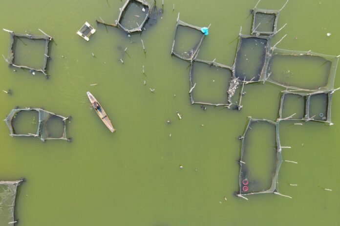 Foto Aerial Aktivitas Nelayan Waduk Lhokseumawe