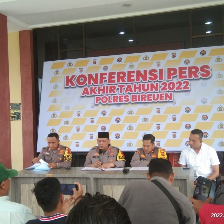 Polres Bireuen Gelar Konferensi Pers Akhir Tahun, Ini Kasus-Kasus yang Ditangani Tahun 2022, Angka Kriminalitas Meningkat