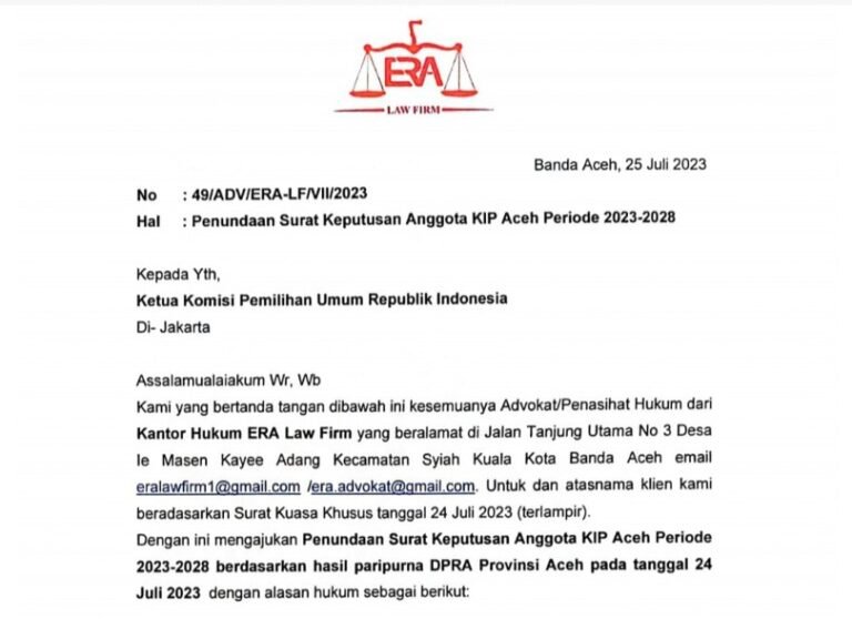 KPU RI Diminta Tunda Terbitkan SK Pengangkatan Komisioner KIP Aceh