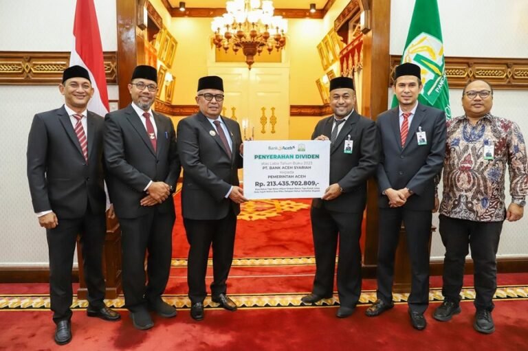 Bank Aceh Setor Rp213 Miliar Dividen ke Pemerintah Aceh